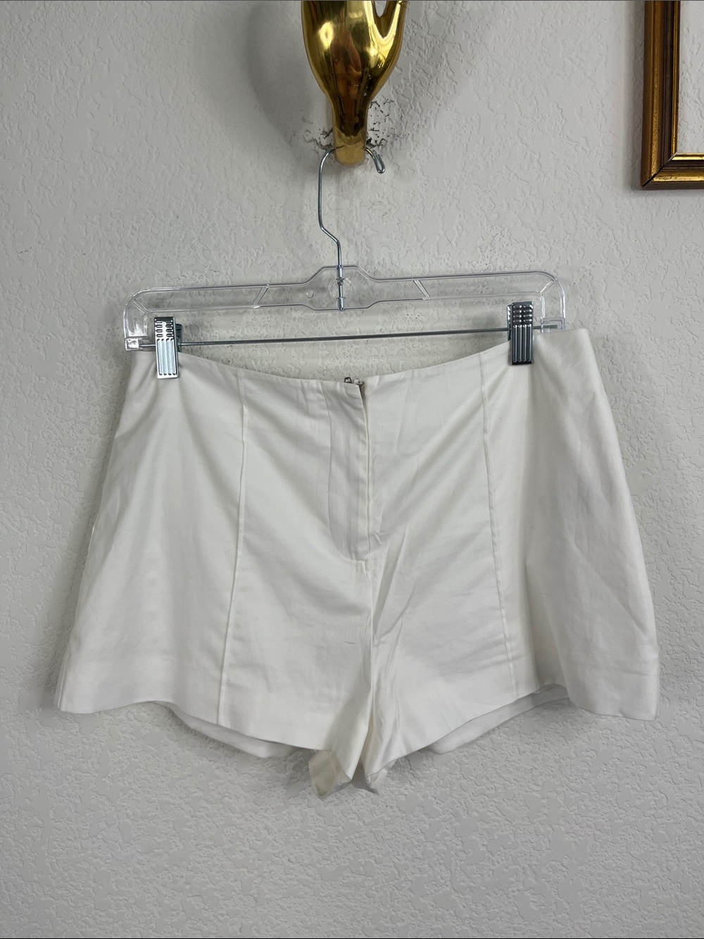 Reformation Scout Flat Front Center Seam White Shorts